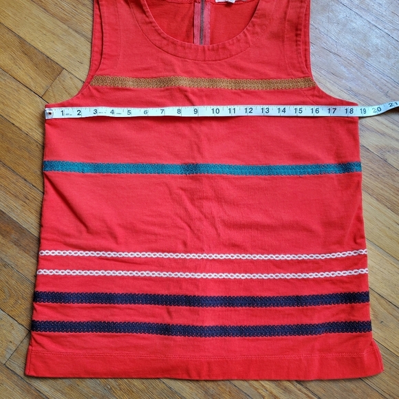 Madewell striped embroidered sleeveless top size‎ medium - Picture 2 of 7